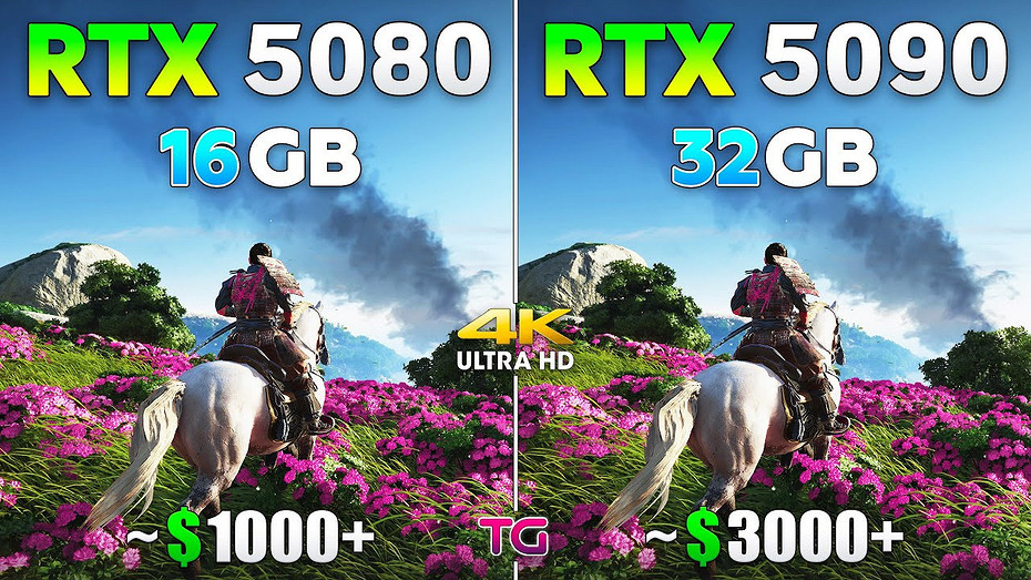 Эксперт сравнил субфлагманскую видеокарту GeForce RTX 5080 с топовой RTX 5090